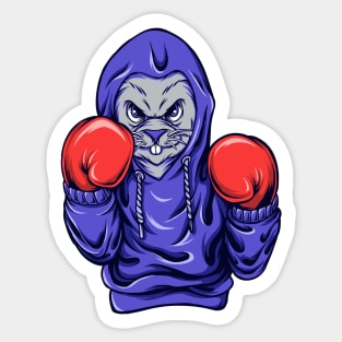 Funny Kangaroo Boxer Illustration Sticker